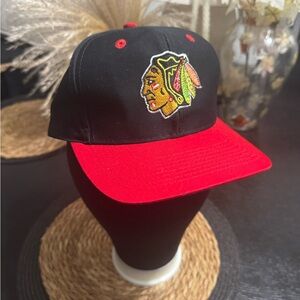 Black and Red Cap chicago black hawks